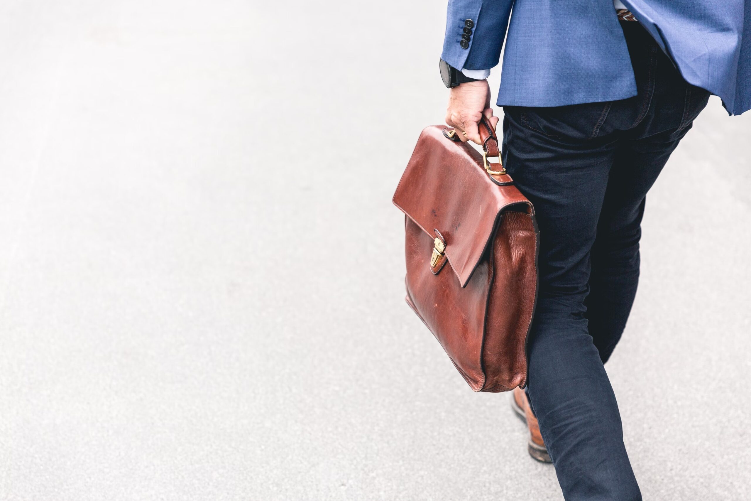 man with briefcase walking